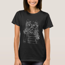 Katten die boeken lezen op je T-shirt