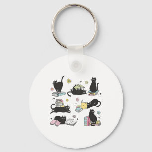 Katten die boeken lezen Shirt Kattenliefhebber Kit Sleutelhanger