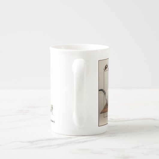 Katten die Chess spelen op een Chinese Mok (Achterkant)