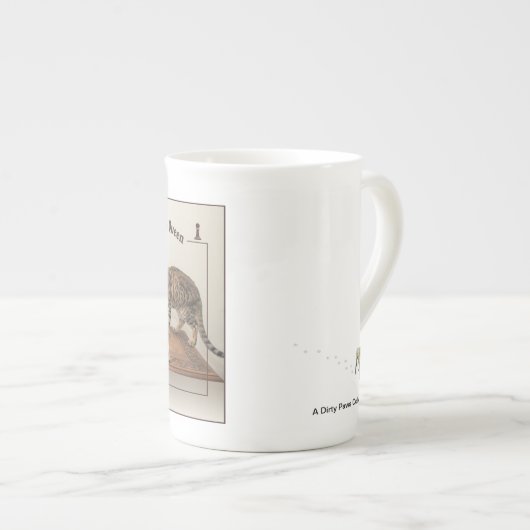 Katten die Chess spelen op een Chinese Mok (Voorkant rechts)