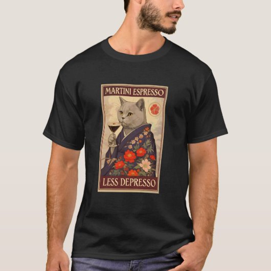 Katten die cocktail drinken t-shirt (Voorkant)