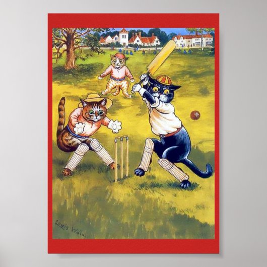  katten die cricket afspelen poster (Voorkant)