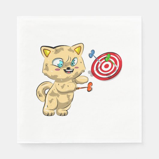 Katten die Darts spelen Servet (Voorkant)