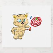 Katten die darts spelen sparkling wijnetiket (Enkel label)