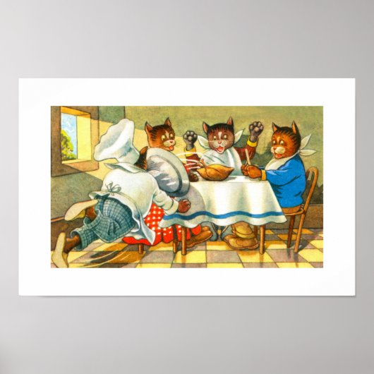 Katten die dineren poster (Voorkant)