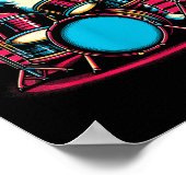 Katten die drums spelen drummer novelty muziek lie poster (Hoek)