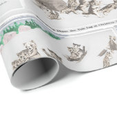  katten die een Yule Log en sledding naar huis bre Cadeaupapier (Rol Hoek)