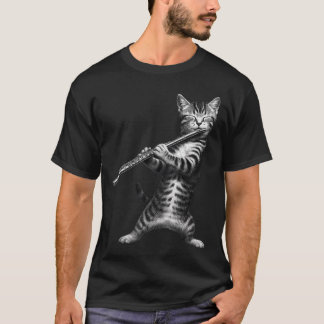 Katten die Fluit Spelen Grappig Voor Kattenliefheb T-shirt