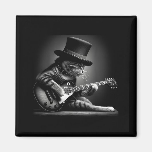 Katten die gitaar spelen - Grappige Rockmuziek Git Magneet (Voorkant)