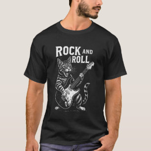 Katten die gitaar spelen Rock and Roll grappige mu T-shirt
