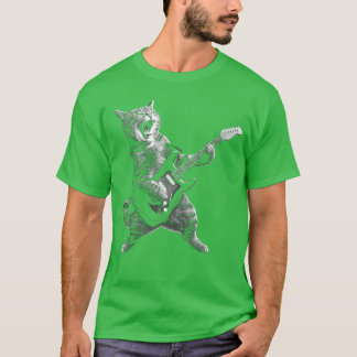 Katten die gitaar spelen Rock and Roll Rockster vo T-shirt