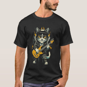 Katten die gitaar spelen Rock & Roll 80s 90s Rockb T-shirt
