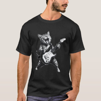 Katten die gitaar spelen Rock & Roll Ster Kitten H T-shirt