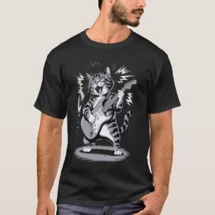 Katten die gitaar spelen Rockster Kitten Grappige T-shirt