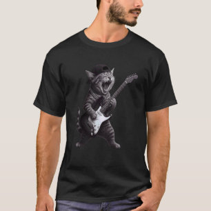 Katten die gitaar spelen Rockster Rock and Roll Hi T-shirt