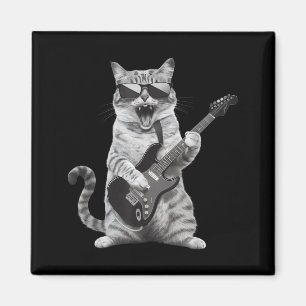 Katten die gitaar spelen Rockster Rock And Roll Ma Magneet