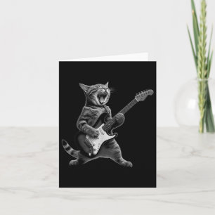 Katten die gitaar spelen Rockster Rock And Roll vo Kaart
