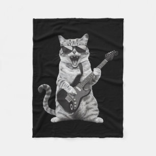 Katten die gitaar spelen Rockster Rock-'n-roll Man Fleece Deken