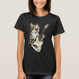 Katten die gitaar spelen Ster Rock and Roll Mannen T-shirt