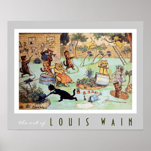 Katten die het gras van Louis Wain verplaatsen (18 Poster (Voorkant)