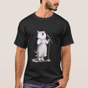 Katten die in de microfoon zingen uitvoering t-shirt