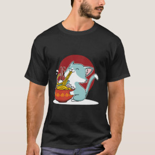 Katten die Japanse ramen noodles Soup Bowl Kawaii T-shirt