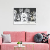 Katten die kaarten spelen - Louis Wain Canvas Afdruk (Insitu (Woonkamer))