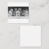 Katten die kaarten spelen - Louis Wain Vierkante Visitekaartje (Voorkant / Achterkant)