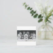 Katten die kaarten spelen - Louis Wain Vierkante Visitekaartje (Staand voorkant)