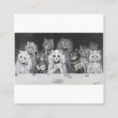 Katten die kaarten spelen - Louis Wain Vierkante Visitekaartje (Voorkant)