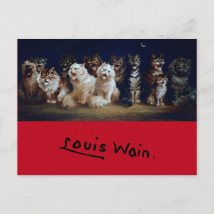 Katten die kerstkarolen zingen, Louis Wain Briefkaart