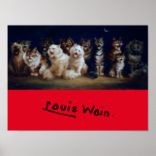 Katten die kerstkarolen zingen, Louis Wain Poster