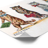 Katten die Kerstlied zingen, Louis Wain Poster (Hoek)