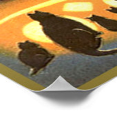 Katten die Kinder en pompoen  Halloween bekijken ( Poster (Hoek)