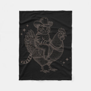 Katten die kippen rijden Funny Cowboy Cat Op Een K Fleece Deken