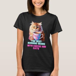Katten die koffie drinken beste ochtend t-shirt