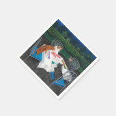 Katten die Mahjong afspelen in de tuin Servet (Hoek)