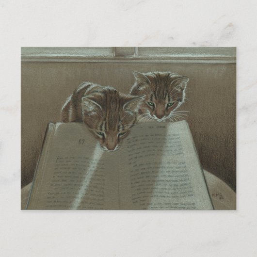 Katten die me helpen boeken te lezen briefkaart (Voorkant)