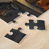 Katten die naar de maan en regen kijken legpuzzel (Zijkant)