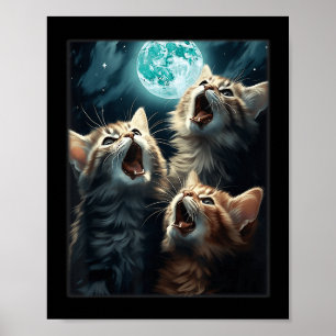 Katten die naar de maan huilen Funny Cat Meme Alph Poster