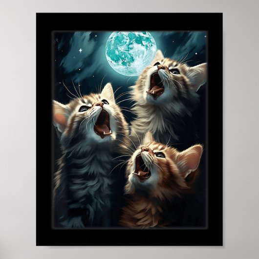 Katten die naar de maan huilen Funny Cat Meme Alph Poster (Voorkant)