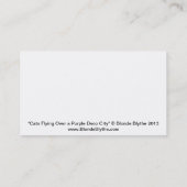 Katten die over een Paarse decostad vliegen Visitekaartje (Achterkant)