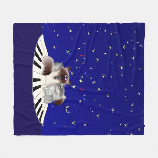 Katten die Piano afspelen Fleece Deken (Voorkant (Horizontaal))