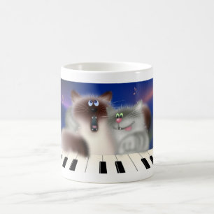 Katten die Piano spelen Magische Mok