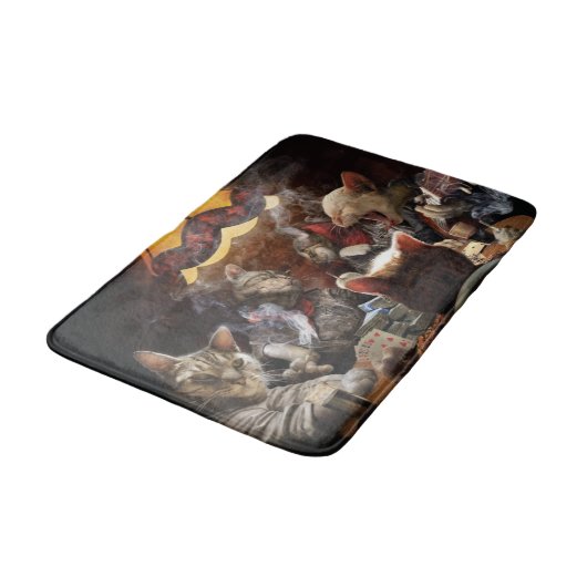 Katten die poker spelen badmat (Gekanteld)