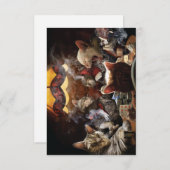 Katten die poker spelen bedankkaart (Voorkant / Achterkant)