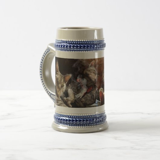 Katten die poker spelen bierpul (Voorkant links)