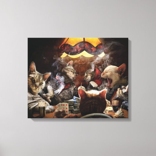 Katten die poker spelen canvas afdruk (Voorkant)