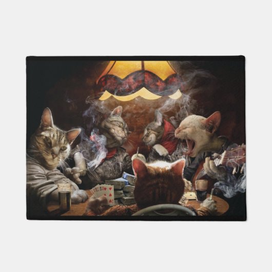 Katten die poker spelen deurmat (Voorkant)