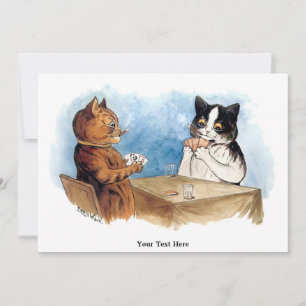  katten die poker spelen door Louis Wain Card Kaart